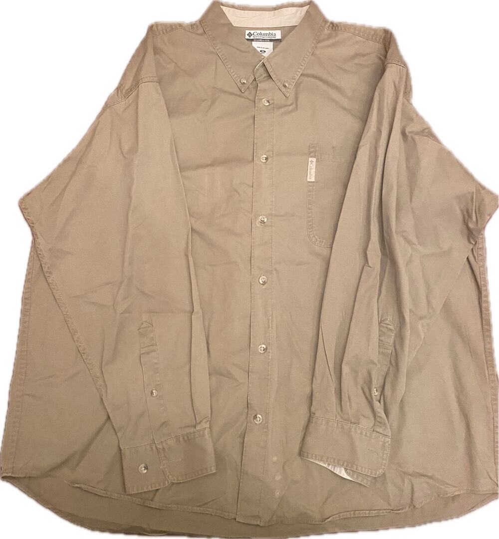Columbia Sportswear Men's Khaki Button Down Utility Shirt Size 3X Casual Tan